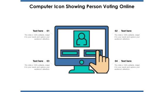 Computer Icon Showing Person Voting Online Ppt PowerPoint Presentation Professional Show PDF