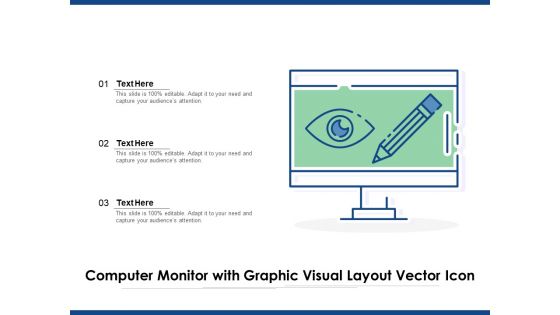 Computer Monitor With Graphic Visual Layout Vector Icon Ppt PowerPoint Presentation File Demonstration PDF