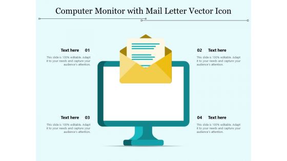 Computer Monitor With Mail Letter Vector Icon Ppt PowerPoint Presentation Gallery Slides PDF