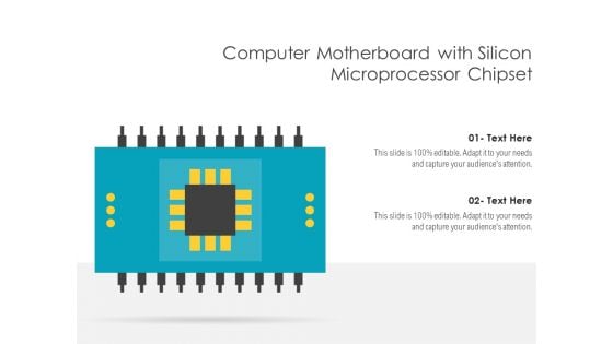 Computer Motherboard With Silicon Microprocessor Chipset Ppt PowerPoint Presentation Infographic Template Icon PDF