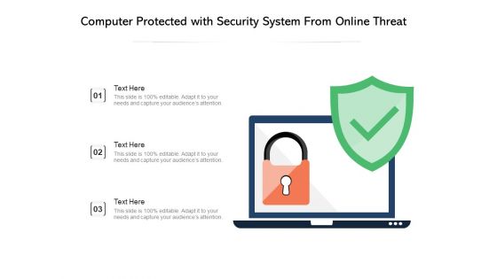 Computer Protected With Security System From Online Threat Ppt PowerPoint Presentation File Example Topics PDF