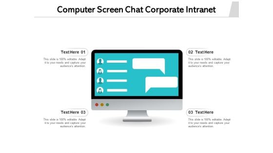 Computer Screen Chat Corporate Intranet Ppt PowerPoint Presentation Slides Shapes PDF