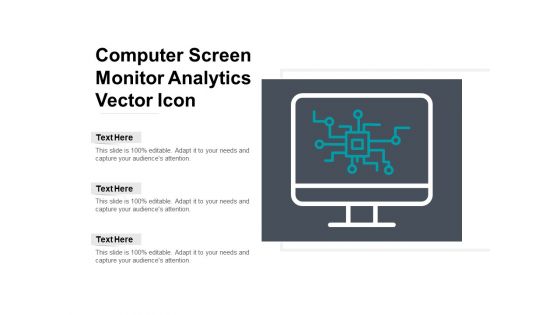 Computer Screen Monitor Analytics Vector Icon Ppt Powerpoint Presentation Inspiration Grid