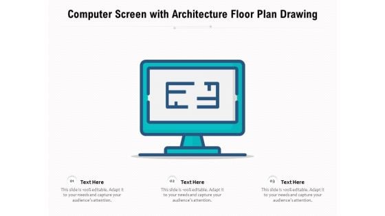 Computer Screen With Architecture Floor Plan Drawing Ppt PowerPoint Presentation Professional Master Slide