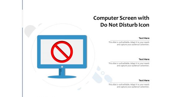 Computer Screen With Do Not Disturb Icon Ppt PowerPoint Presentation Slides Format PDF