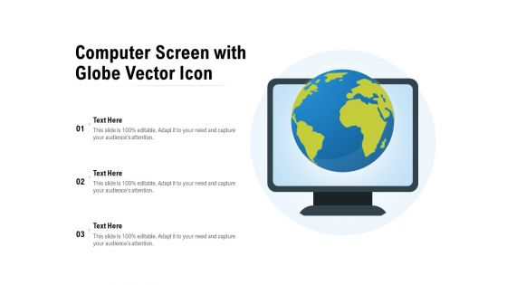 Computer Screen With Globe Vector Icon Ppt PowerPoint Presentation Example 2015 PDF