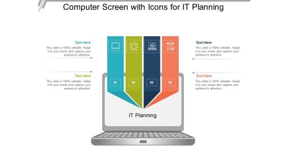 Computer Screen With Icons For It Planning Ppt PowerPoint Presentation Model Templates