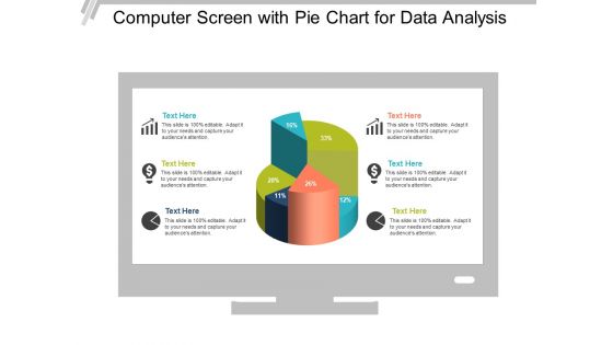 Computer Screen With Pie Chart For Data Analysis Ppt PowerPoint Presentation Show Picture