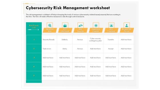 Computer Security Incident Handling Cybersecurity Risk Management Worksheet Ideas PDF