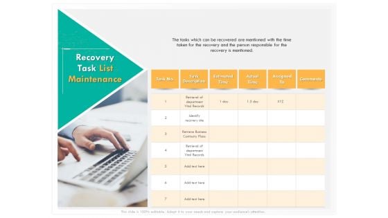 Computer Security Incident Handling Recovery Task List Maintenance Background PDF