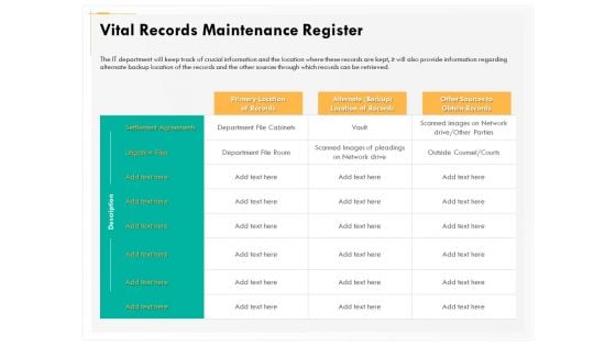 Computer Security Incident Handling Vital Records Maintenance Register Icons PDF