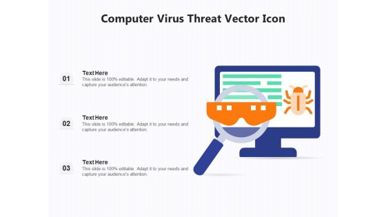 Computer Virus Threat Vector Icon Ppt PowerPoint Presentation Professional Graphics Pictures PDF