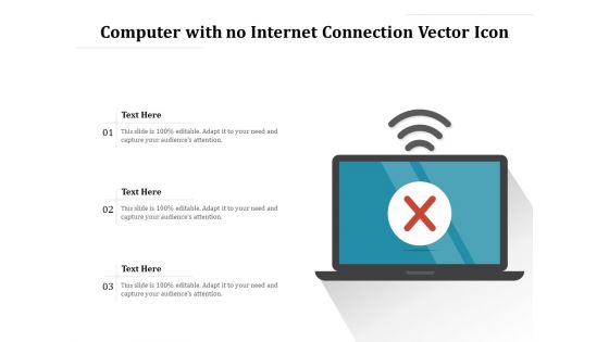 Computer With No Internet Connection Vector Icon Ppt PowerPoint Presentation Infographic Template Microsoft PDF