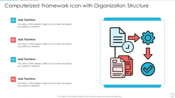 Computerized Framework Icon With Organization Structure Background PDF