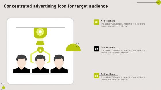Concentrated Advertising Icon For Target Audience Information PDF
