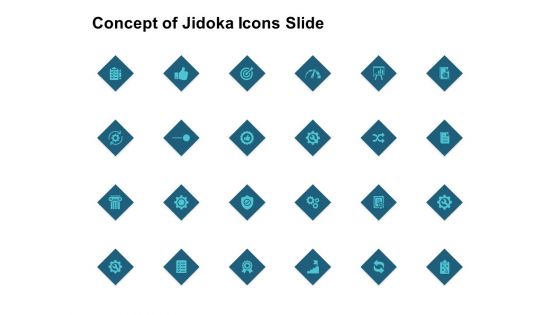 Concept Of Jidoka Icons Slide Gear Target Ppt PowerPoint Presentation Portfolio Designs