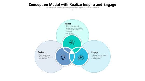 Conception Model With Realize Inspire And Engage Ppt PowerPoint Presentation Gallery Clipart PDF