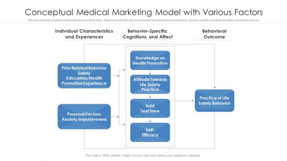 Conceptual Medical Marketing Model With Various Factors Ppt Inspiration Objects PDF