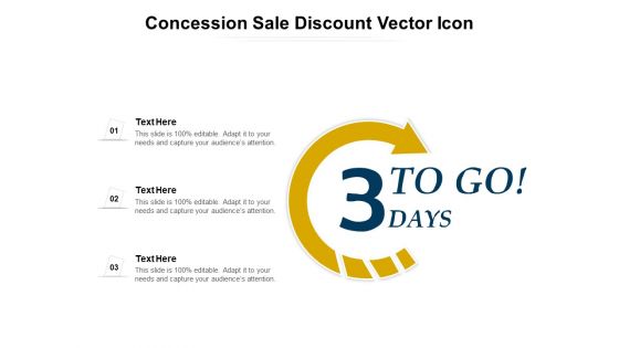 Concession Sale Discount Vector Icon Ppt PowerPoint Presentation Portfolio Microsoft PDF