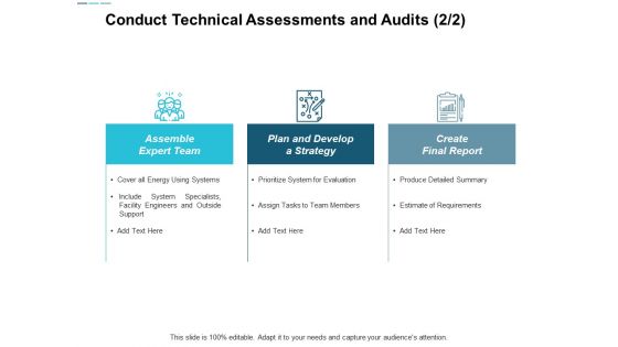 Conduct Technical Assessments And Audits Strategy Ppt Powerpoint Presentation Summary Deck