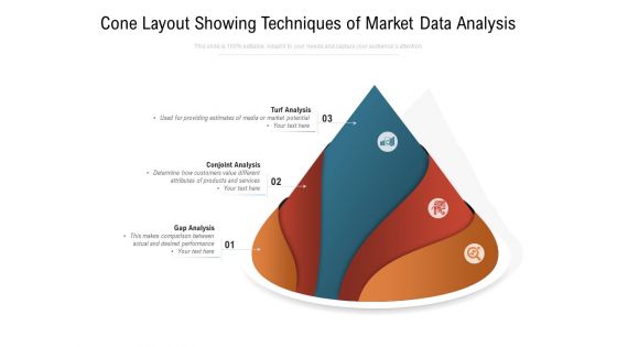 Cone Layout Showing Techniques Of Market Data Analysis Ppt PowerPoint Presentation Summary Infographics PDF