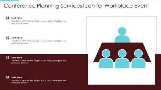 Conference Planning Services Icon For Workplace Event Microsoft PDF