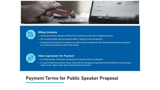 Conference Session Payment Terms For Public Speaker Proposal Ppt Model Background Images PDF