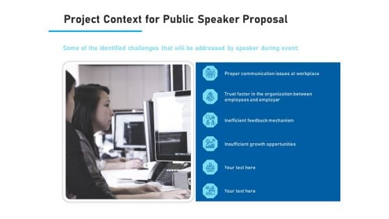 Conference Session Project Context For Public Speaker Proposal Ppt Model Show PDF