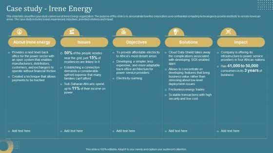 Confidential Computing System Technology Case Study Irene Energy Topics PDF