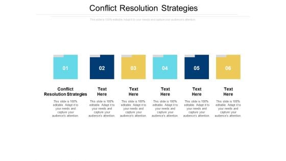 Conflict Resolution Strategies Ppt PowerPoint Presentation Ideas Model Cpb