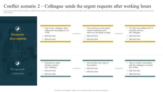 Conflict Scenario 2 Colleague Sends The Urgent Requests After Working Hours Pictures PDF