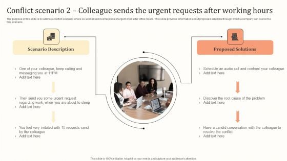 Conflict Scenario 2 Colleague Sends The Urgent Requests After Working Hours Sample PDF Conflict Scenario 2 Colleague Sends The Urgent Requests After Working Hours Sample PDF