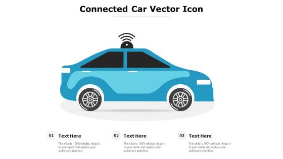 Connected Car Vector Icon Ppt PowerPoint Presentation Professional Demonstration PDF