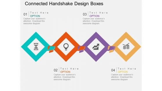 Connected Handshake Design Boxes Powerpoint Template