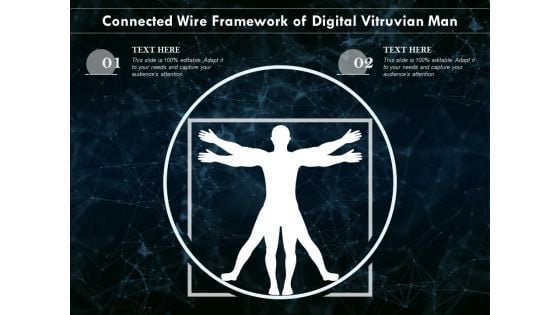 Connected Wire Framework Of Digital Vitruvian Man Ppt PowerPoint Presentation Gallery Model PDF