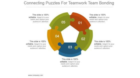 Connecting Puzzles For Teamwork Team Bonding Ppt Background