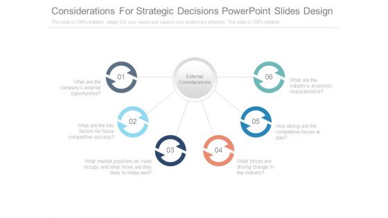Considerations For Strategic Decisions Powerpoint Slides Design Considerations For Strategic Decisions Powerpoint Slides Design