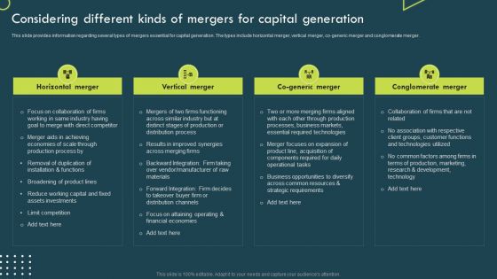 Considering Different Kinds Of Mergers For Capital Generation Microsoft PDF