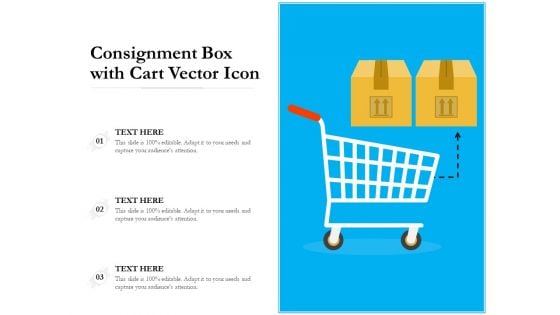 Consignment Box With Cart Vector Icon Ppt PowerPoint Presentation Model Maker PDF