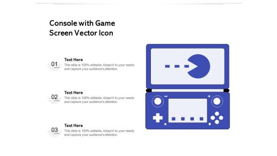 Console With Game Screen Vector Icon Ppt PowerPoint Presentation File Visuals PDF