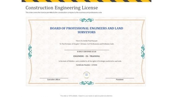 Construction Business Company Profile Construction Engineering License Rules PDF