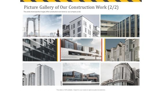 Construction Business Company Profile Picture Gallery Of Our Construction Work Sample PDF