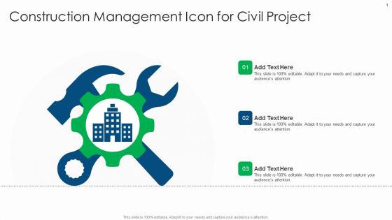 Construction Management Icon For Civil Project Guidelines PDF