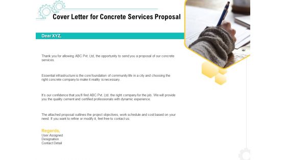 Construction Material Service Cover Letter For Concrete Services Proposal Elements PDF