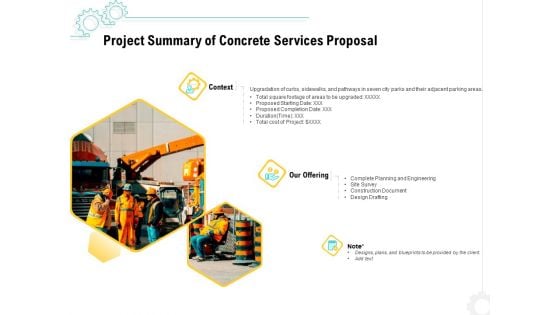 Construction Material Service Project Summary Of Concrete Services Proposal Introduction PDF