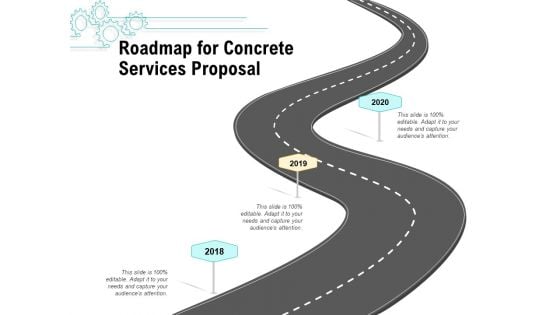 Construction Material Service Roadmap For Concrete Services Proposal Brochure PDF