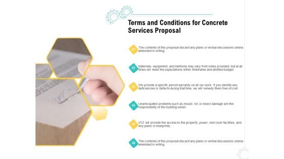 Construction Material Service Terms And Conditions For Concrete Services Proposal Designs PDF