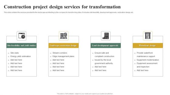 Construction Project Design Services For Transformation Topics PDF