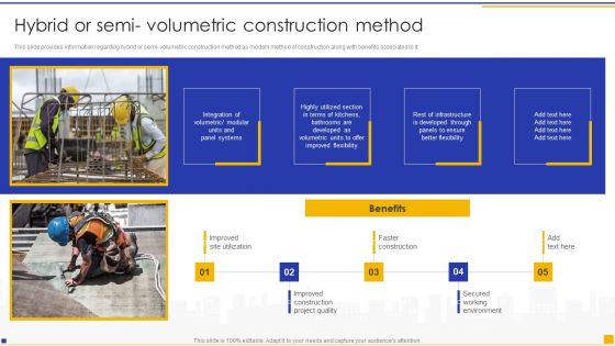 Construction Project Instructions Playbook Hybrid Or Semi Volumetric Construction Method Themes PDF