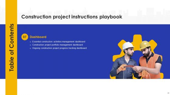 Construction Project Instructions Playbook Ppt PowerPoint Presentation Complete Deck With Slides